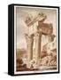 The Temple of Jupiter Tonans, Ruins, 1833-Agostino Tofanelli-Framed Stretched Canvas