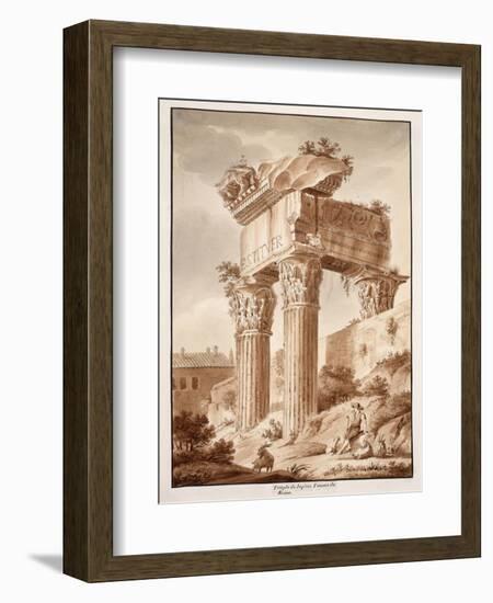 The Temple of Jupiter Tonans, Ruins, 1833-Agostino Tofanelli-Framed Giclee Print
