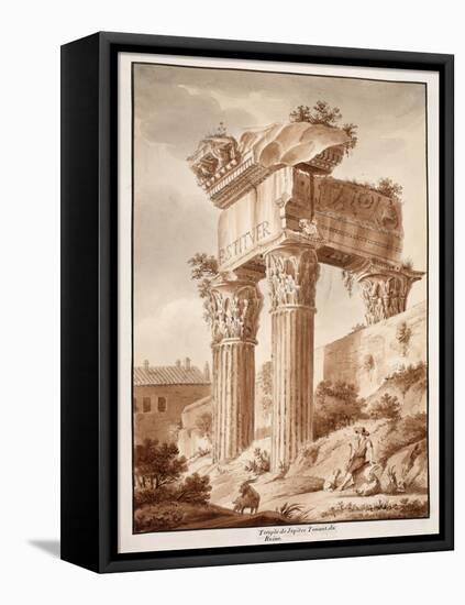 The Temple of Jupiter Tonans, Ruins, 1833-Agostino Tofanelli-Framed Stretched Canvas