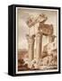 The Temple of Jupiter Tonans, Ruins, 1833-Agostino Tofanelli-Framed Stretched Canvas