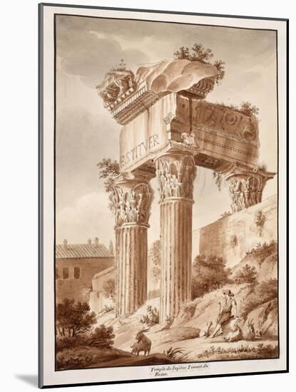The Temple of Jupiter Tonans, Ruins, 1833-Agostino Tofanelli-Mounted Giclee Print