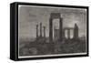 The Temple of Minerva in Aegina, Greece-Harry John Johnson-Framed Stretched Canvas