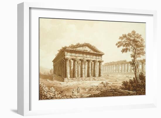 The Temple of Neptune and the Basilica at Paestum-Franz Kaisermaan-Framed Giclee Print