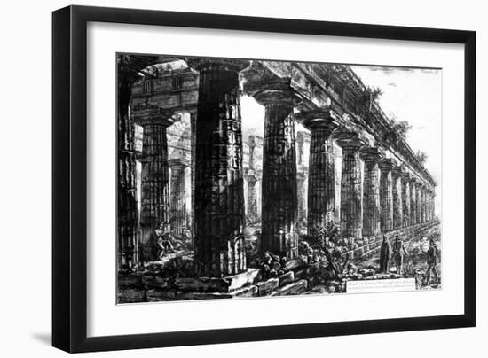 The Temple of Neptune at Paestum, Etched by Francesco Piranesi, 1778-Giovanni Battista Piranesi-Framed Giclee Print