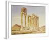 The Temple of Olympian Zeus, Athens, 1849-A. Lavezzari-Framed Giclee Print