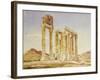 The Temple of Olympian Zeus, Athens, 1849-A. Lavezzari-Framed Giclee Print