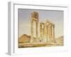 The Temple of Olympian Zeus, Athens, 1849-A. Lavezzari-Framed Giclee Print