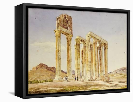 The Temple of Olympian Zeus, Athens, 1849-A. Lavezzari-Framed Stretched Canvas
