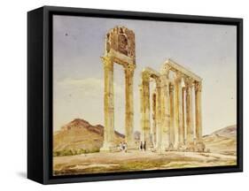 The Temple of Olympian Zeus, Athens, 1849-A. Lavezzari-Framed Stretched Canvas