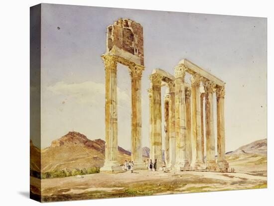The Temple of Olympian Zeus, Athens, 1849-A. Lavezzari-Stretched Canvas