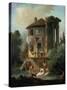 The Temple of Vesta at Tivoli, Rome, 1831-Landelot-Theodore Turpin De Crisse-Stretched Canvas
