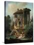 The Temple of Vesta at Tivoli, Rome, 1831-Landelot-Theodore Turpin De Crisse-Stretched Canvas