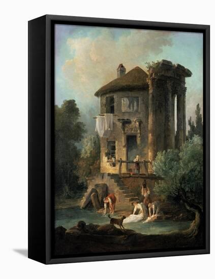 The Temple of Vesta at Tivoli, Rome, 1831-Landelot-Theodore Turpin De Crisse-Framed Stretched Canvas