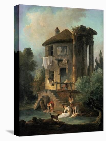 The Temple of Vesta at Tivoli, Rome, 1831-Landelot-Theodore Turpin De Crisse-Stretched Canvas