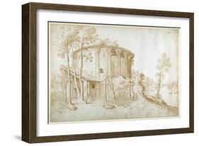 The Temple of Vesta in the Forum Boarium-Sebastian Vrancx-Framed Giclee Print