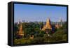 The Temples of Bagan at Sunrise, Bagan, Myanmar-lkunl-Framed Stretched Canvas