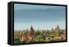 The Temples of Bagan at Sunrise, Bagan, Myanmar-lkunl-Framed Stretched Canvas