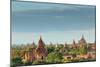 The Temples of Bagan at Sunrise, Bagan, Myanmar-lkunl-Mounted Photographic Print