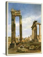 The Temples of Vespasian and Saturn, with the Temple of Castor Beyond, the Forum, Rome-Thomas Hartley Cromek-Stretched Canvas