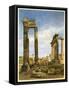 The Temples of Vespasian and Saturn, with the Temple of Castor Beyond, the Forum, Rome-Thomas Hartley Cromek-Framed Stretched Canvas