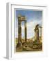 The Temples of Vespasian and Saturn, with the Temple of Castor Beyond, the Forum, Rome-Thomas Hartley Cromek-Framed Giclee Print