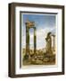 The Temples of Vespasian and Saturn, with the Temple of Castor Beyond, the Forum, Rome-Thomas Hartley Cromek-Framed Giclee Print