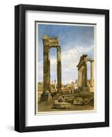 The Temples of Vespasian and Saturn, with the Temple of Castor Beyond, the Forum, Rome-Thomas Hartley Cromek-Framed Giclee Print