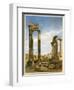 The Temples of Vespasian and Saturn, with the Temple of Castor Beyond, the Forum, Rome-Thomas Hartley Cromek-Framed Giclee Print