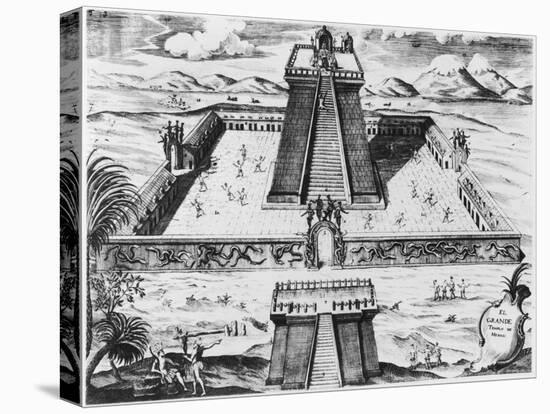 The Templo Mayor at Tenochtitlan, from "Historia de Nueva Espana", 1770-null-Stretched Canvas