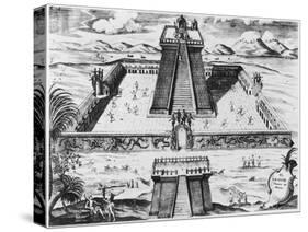The Templo Mayor at Tenochtitlan, from "Historia de Nueva Espana", 1770-null-Stretched Canvas