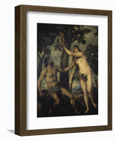 The Temptation of Adam and Eve-Titian (Tiziano Vecelli)-Framed Giclee Print