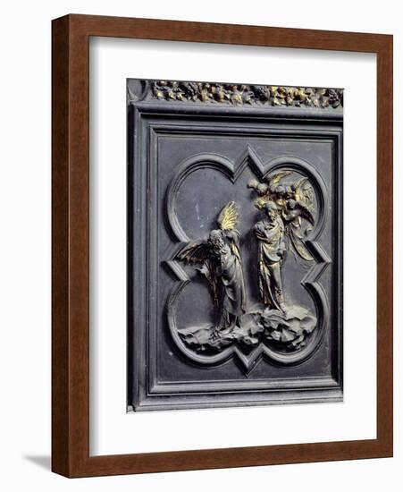 The Temptation of Christ, Sixth Panel of the North Doors of the Baptistery of San Giovanni, 1403-24-Lorenzo Ghiberti-Framed Giclee Print