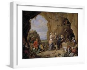 The Temptation of Saint Anthony, Mid of 17th C-David Teniers the Younger-Framed Giclee Print