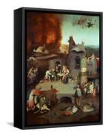 The Temptation of Saint Anthony of Egypt 251-356 founder of monasticism-Hieronymus Bosch-Framed Stretched Canvas