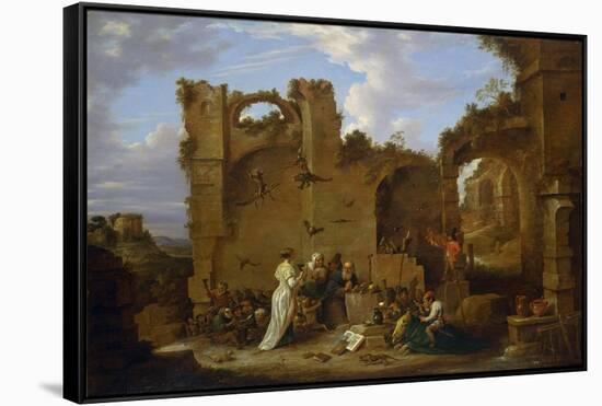 The Temptation of Saint Anthony-David Teniers the Younger-Framed Stretched Canvas