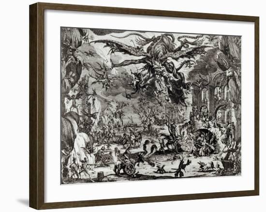 The Temptation of St. Anthony, 17th Century-Jacques Callot-Framed Giclee Print