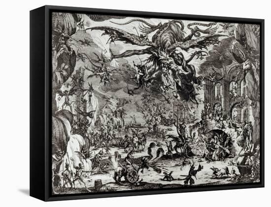 The Temptation of St. Anthony, 17th Century-Jacques Callot-Framed Stretched Canvas
