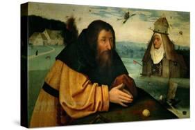 The Temptation of St. Anthony Abbot, the Head of an Abbess Sits Atop a Whorehouse-Hieronymus Bosch-Stretched Canvas