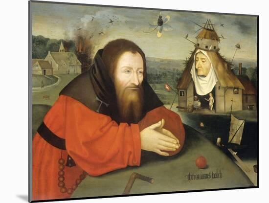The Temptation of St. Anthony, by Hieronymus Bosch, c. 1530-1600, Netherlandish painting,-Hieronymus Bosch-Mounted Art Print