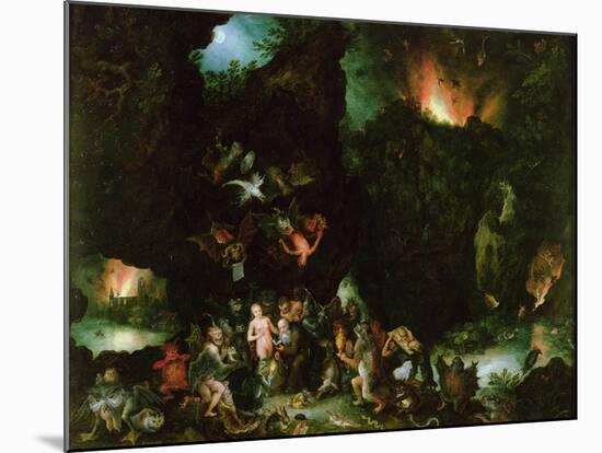 The Temptation of St. Anthony - Hell, 1594-Jan Brueghel the Elder-Mounted Giclee Print