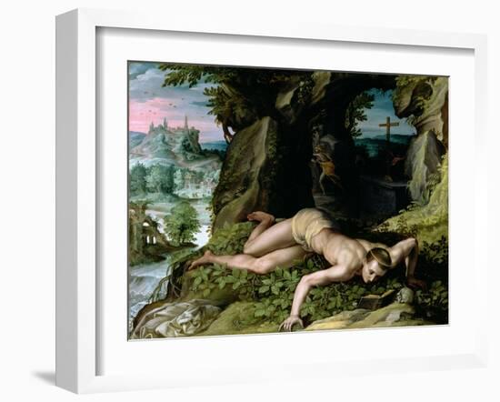 The Temptation of St. Benedict, C.1587-Alessandro Allori-Framed Giclee Print
