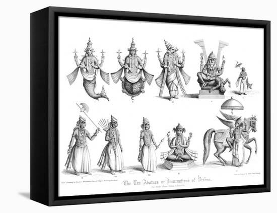 The Ten Abatars or Incarnations of Vishnu-A Thom-Framed Stretched Canvas