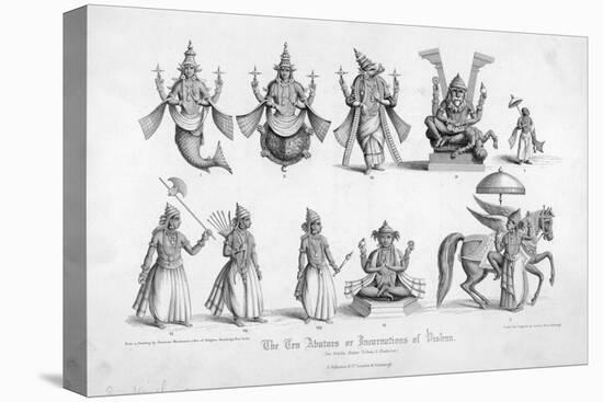 The Ten Avatars (Incarnations) of Vishnu-null-Stretched Canvas