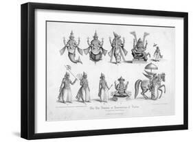 The Ten Avatars (Incarnations) of Vishnu-null-Framed Art Print