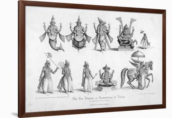 The Ten Avatars (Incarnations) of Vishnu-null-Framed Art Print