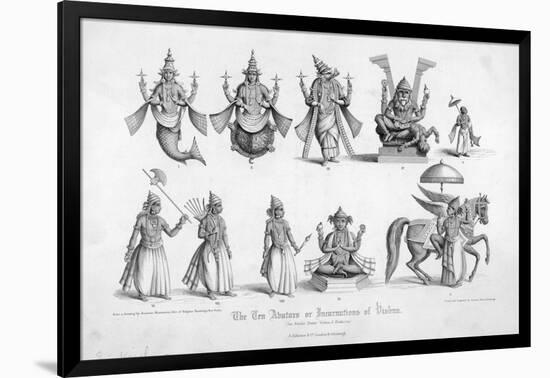 The Ten Avatars (Incarnations) of Vishnu-null-Framed Art Print