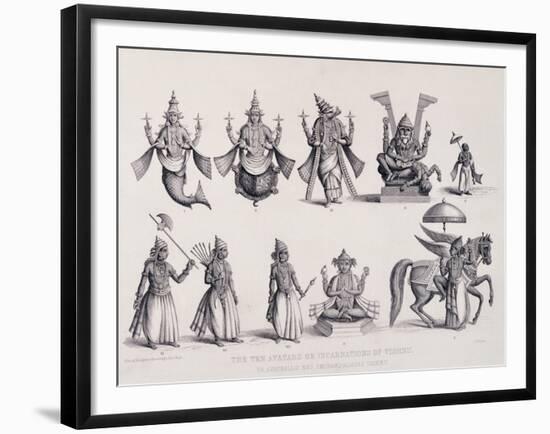 The Ten Avatars or Incarnations of Vishnu, Engraved by A. Thorn, from 'World Religion', Published…-null-Framed Giclee Print