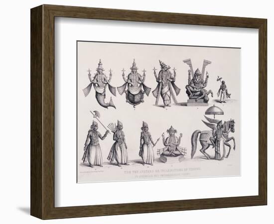 The Ten Avatars or Incarnations of Vishnu, Engraved by A. Thorn, from 'World Religion', Published…-null-Framed Giclee Print