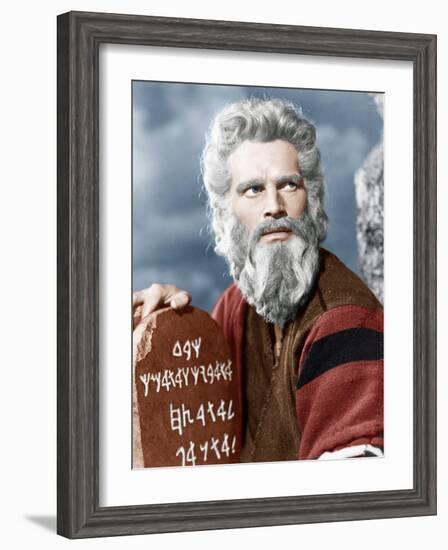 The Ten Commandment's, Charlton Heston, 1956-null-Framed Photo