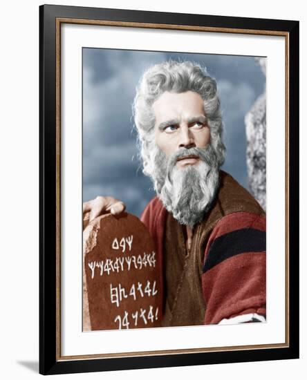 The Ten Commandment's, Charlton Heston, 1956-null-Framed Photo